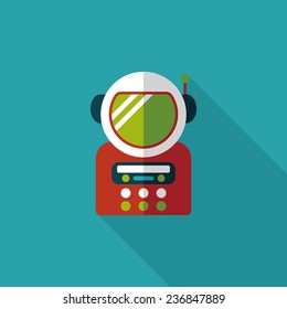 Space Astronaut flat icon with long shadow, eps10