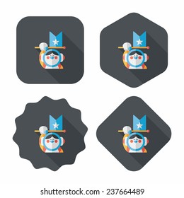 Space Astronaut flat icon with long shadow, eps10