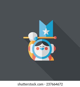 Space Astronaut flat icon with long shadow, eps10
