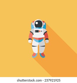 Space Astronaut flat icon with long shadow, eps10
