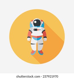 Space Astronaut flat icon with long shadow, eps10
