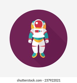 Space Astronaut flat icon with long shadow, eps10