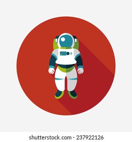 Space Astronaut flat icon with long shadow, eps10