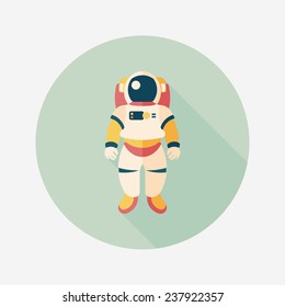 Space Astronaut flat icon with long shadow, eps10