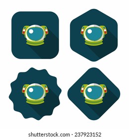 Space Astronaut flat icon with long shadow, eps10