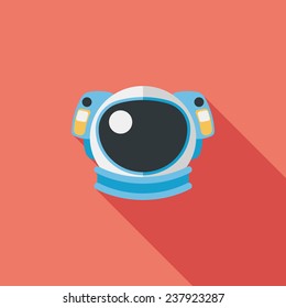 Space Astronaut flat icon with long shadow, eps10