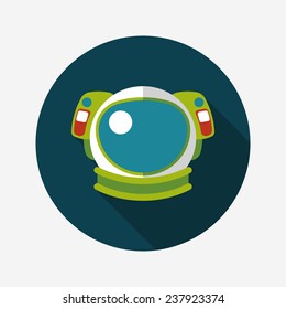 Space Astronaut flat icon with long shadow, eps10