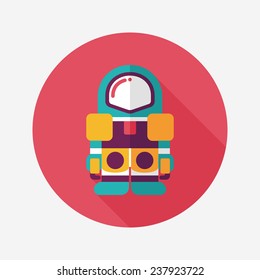 Space Astronaut flat icon with long shadow, eps10