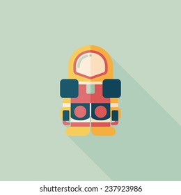 Space Astronaut flat icon with long shadow, eps10