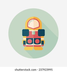 Space Astronaut flat icon with long shadow, eps10