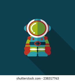 Space Astronaut flat icon with long shadow, eps10