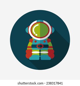 Space Astronaut flat icon with long shadow, eps10