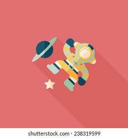 Space Astronaut flat icon with long shadow, eps10