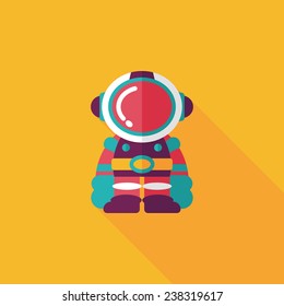 Space Astronaut flat icon with long shadow, eps10