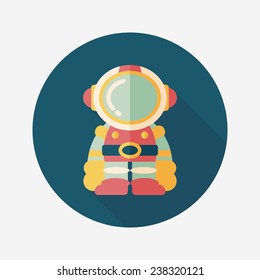 Space Astronaut flat icon with long shadow, eps10