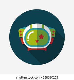 Space Astronaut flat icon with long shadow, eps10