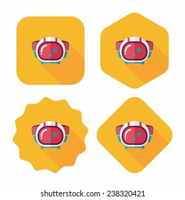 Space Astronaut flat icon with long shadow, eps10