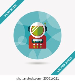 Space Astronaut flat icon with long shadow, eps10