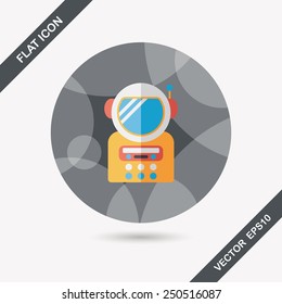 Space Astronaut flat icon with long shadow, eps10