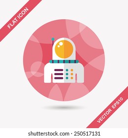 Space Astronaut flat icon with long shadow, eps10