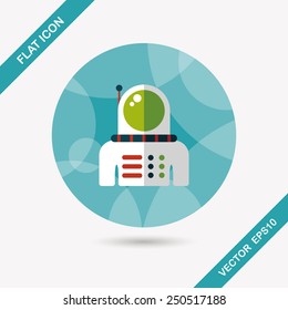 Space Astronaut flat icon with long shadow, eps10