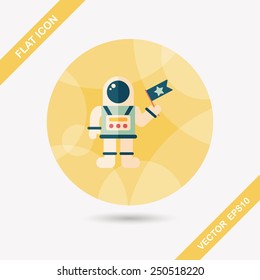 Space Astronaut flat icon with long shadow, eps10