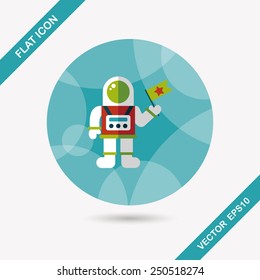 Space Astronaut flat icon with long shadow, eps10