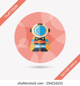 Space Astronaut flat icon with long shadow, eps10