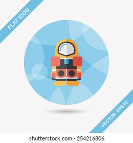 Space Astronaut flat icon with long shadow, eps10