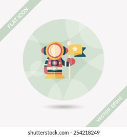 Space Astronaut flat icon with long shadow, eps10