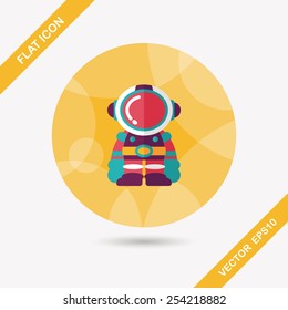 Space Astronaut flat icon with long shadow, eps10