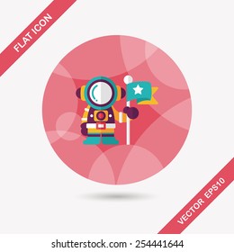 Space Astronaut flat icon with long shadow, eps10