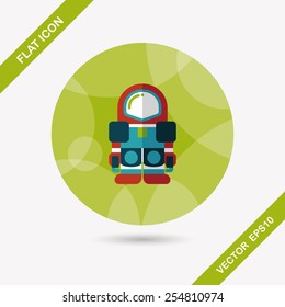 Space Astronaut flat icon with long shadow, eps10