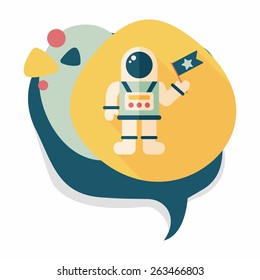 Space Astronaut flat icon with long shadow, eps10