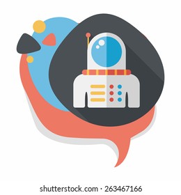 Space Astronaut flat icon with long shadow, eps10