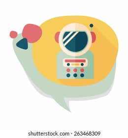 Space Astronaut flat icon with long shadow, eps10
