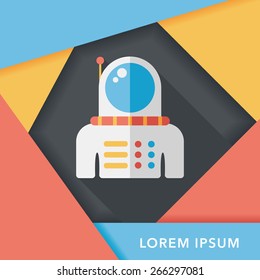 Space Astronaut flat icon with long shadow, eps10