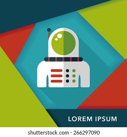 Space Astronaut flat icon with long shadow, eps10