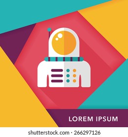 Space Astronaut flat icon with long shadow, eps10