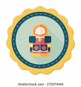 Space Astronaut flat icon with long shadow, eps10