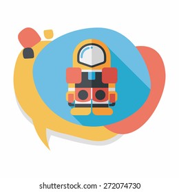 Space Astronaut flat icon with long shadow, eps10