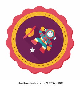 Space Astronaut flat icon with long shadow, eps10