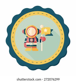 Space Astronaut flat icon with long shadow, eps10