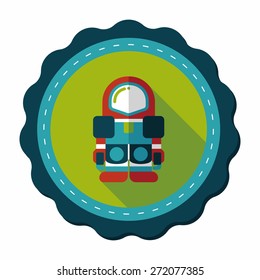 Space Astronaut flat icon with long shadow, eps10