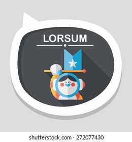 Space Astronaut flat icon with long shadow, eps10