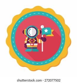 Space Astronaut flat icon with long shadow, eps10