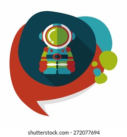 Space Astronaut flat icon with long shadow, eps10