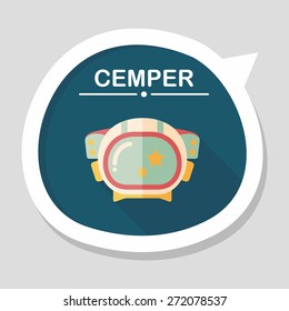 Space Astronaut flat icon with long shadow, eps10