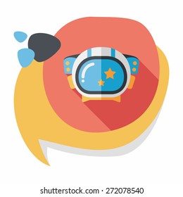 Space Astronaut flat icon with long shadow, eps10