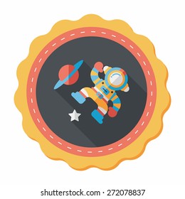 Space Astronaut flat icon with long shadow, eps10